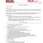 Avis de convocation AGA 2020